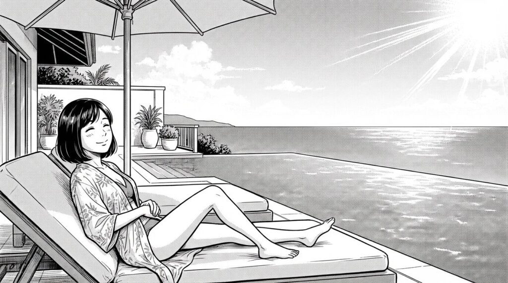 インフィニティプールで寛ぐ