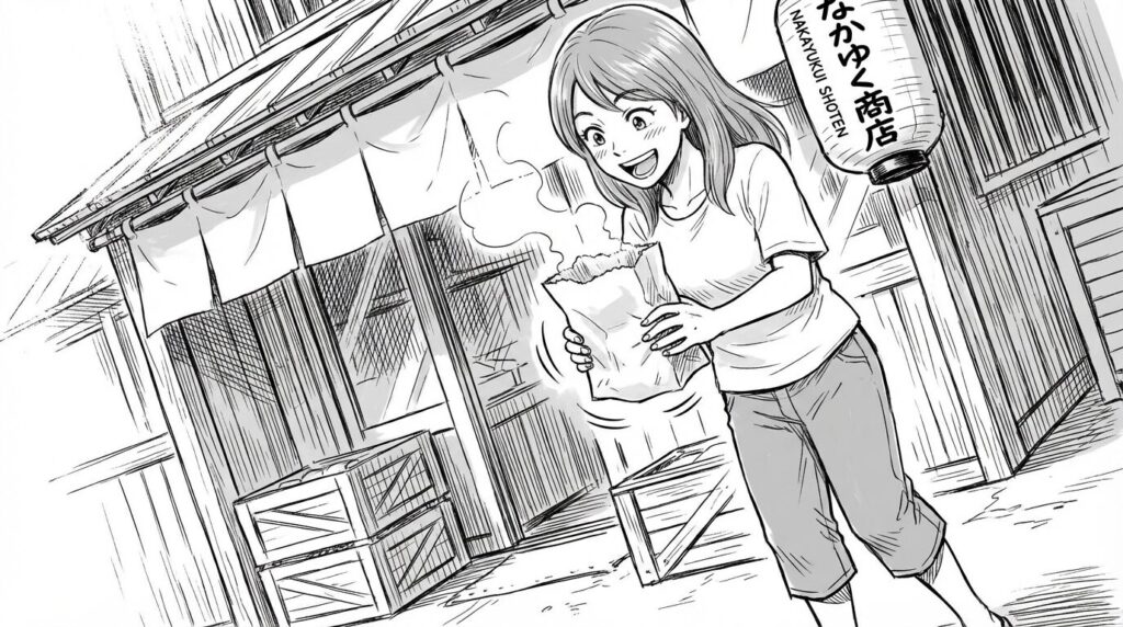 さたぱんびんを受け取る女性