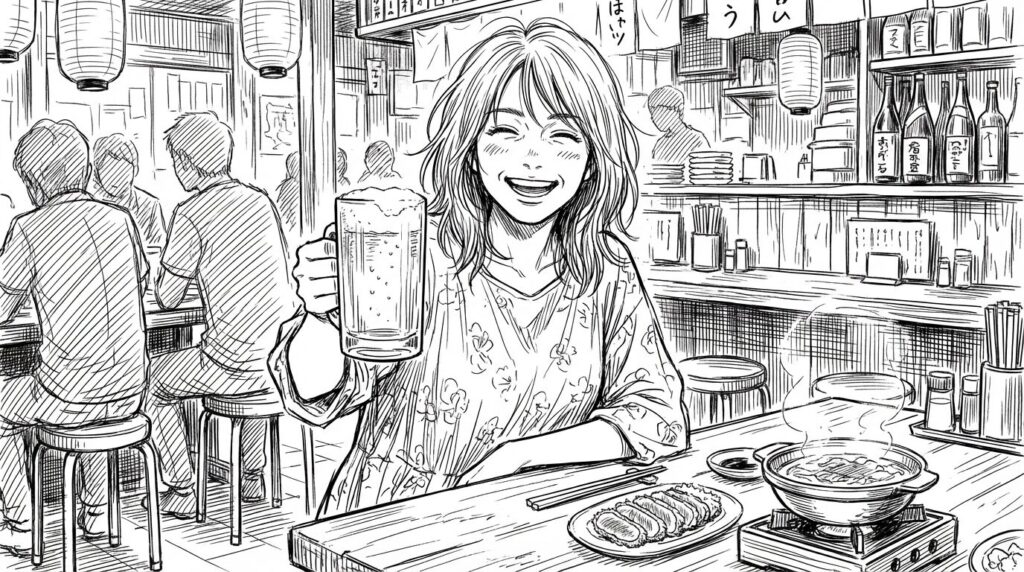 居酒屋で乾杯する