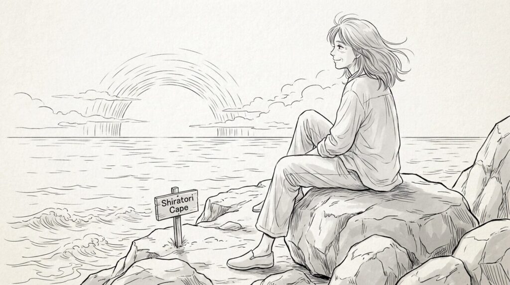 サンセットを眺める女性