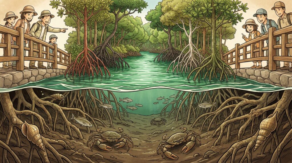 県内でも珍しい河口以外のマングローブ