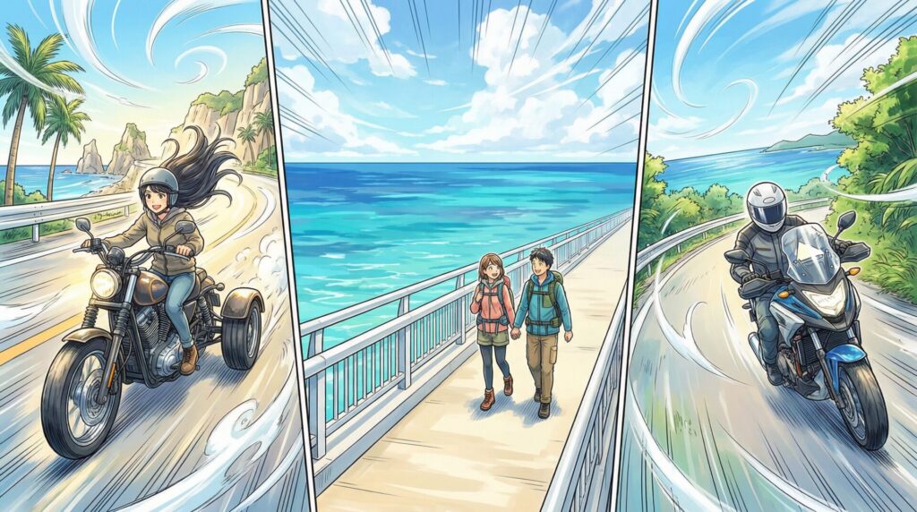 風を感じる移動手段