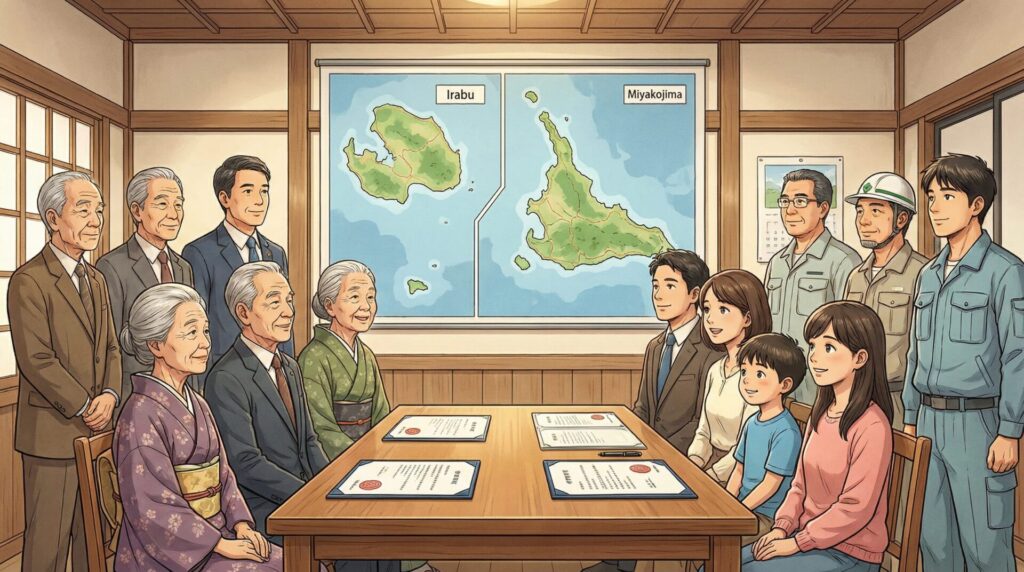 伊良部町から宮古島市へ