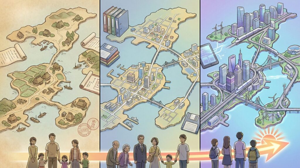 伊良部町から宮古島市へ