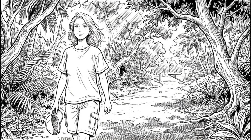 展望台で絶景を満喫する満足そうな表情