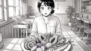 島野菜たっぷりのプレートランチに感動する