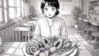 島野菜たっぷりのプレートランチに感動する