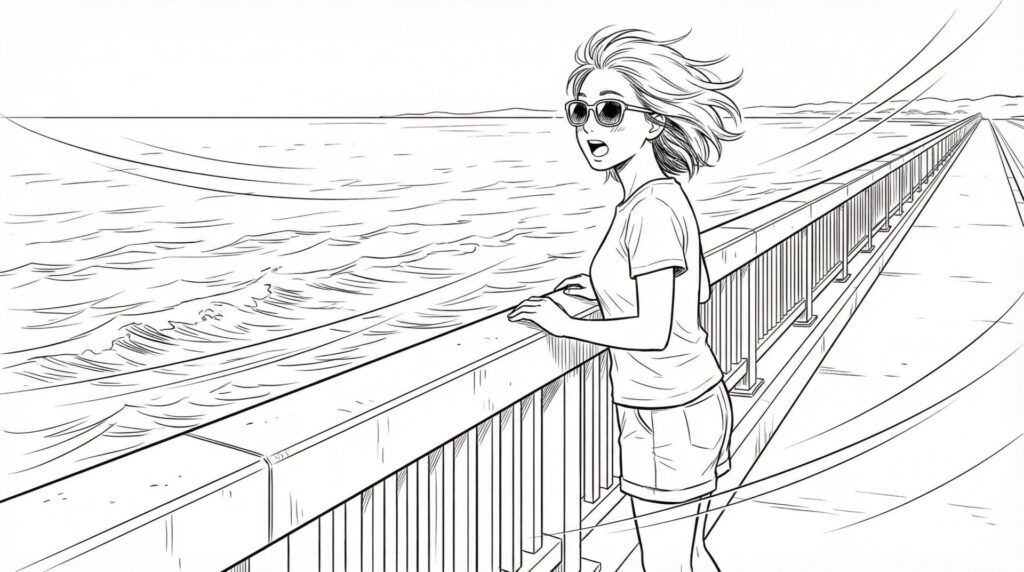 佐良浜港でガイドの説明を聞きながら出港準備をしているツアー参加者