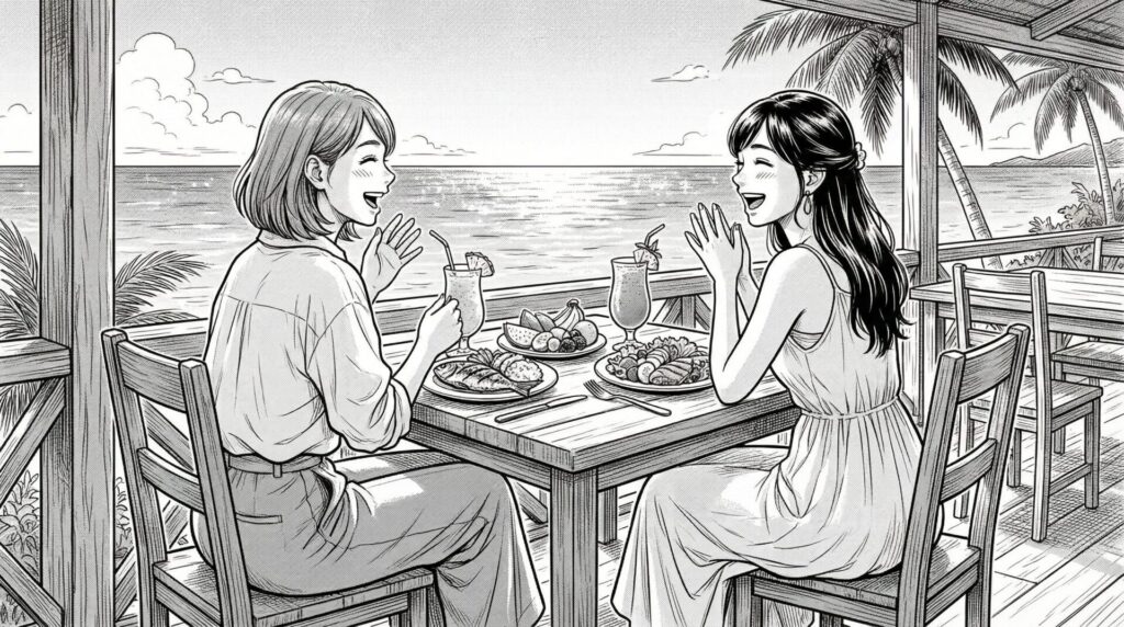 伊良部島のランチを楽しむ