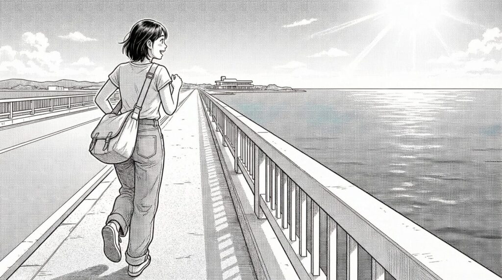 伊良部大橋を渡り終えて海の駅へ向かう